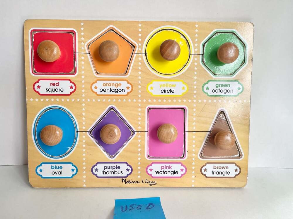 Melissa & Doug Wooden Jumbo Knob Puzzle Shapes & Colors 92079